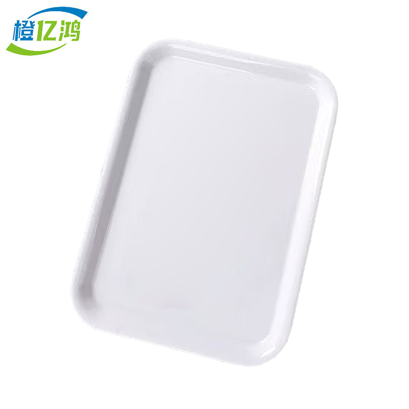 橙亿鸿 耐高温白色密胺托盘 直边款40*28*2cm 个高清大图