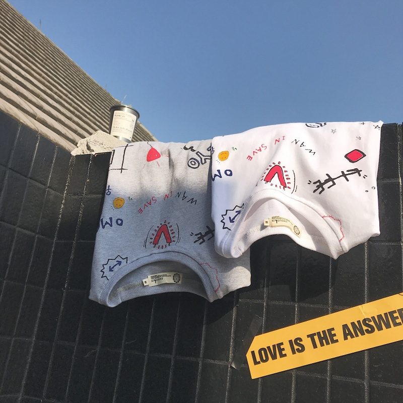 港风2018春夏款新款涂鸦图案短袖T恤男士日系青少年宽松文艺潮tee
