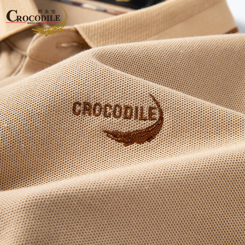 鳄鱼恤CROCODILE POLO衫男士长袖翻领T恤商务简约爸爸装高清大图