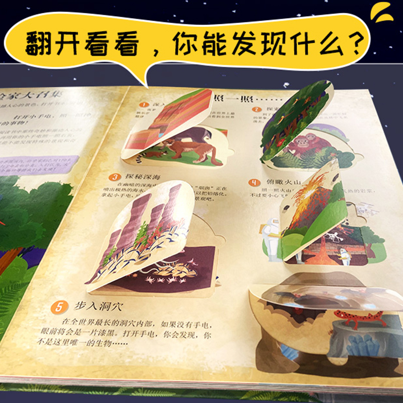探秘自然 [正版]探秘自然 手电筒系列翻翻书揭秘系列 儿童3d立体书 青少年幼儿园科普百科知识大全自然科学书籍3-6-8