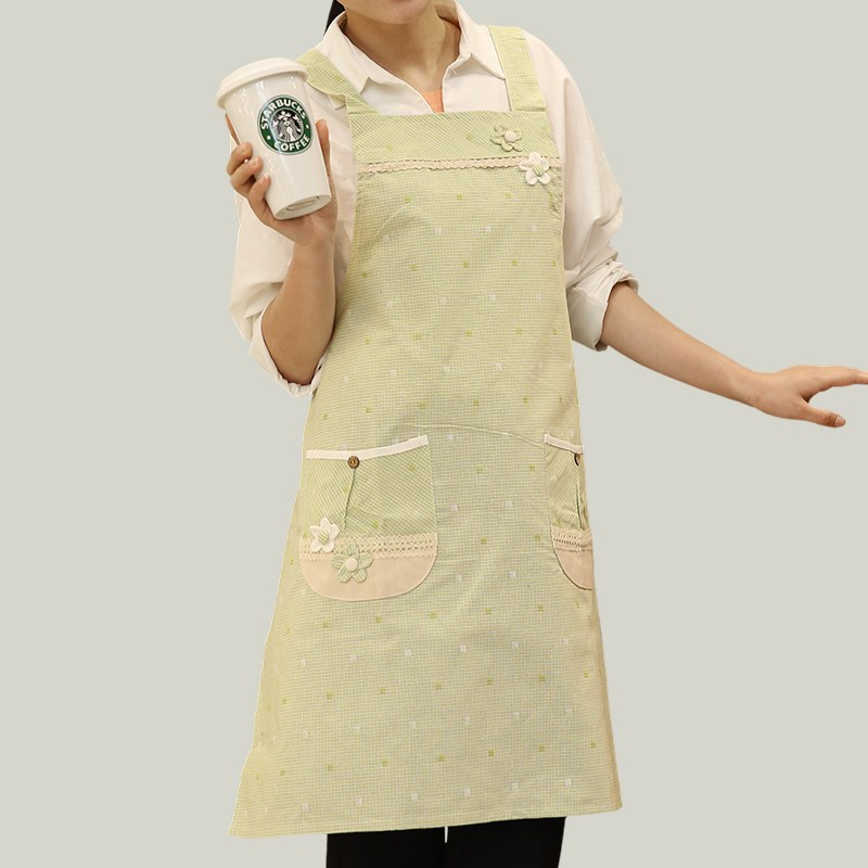 北欧ins风家用厨房网红创意围裙女防水2022新款咖啡师工作服男士
