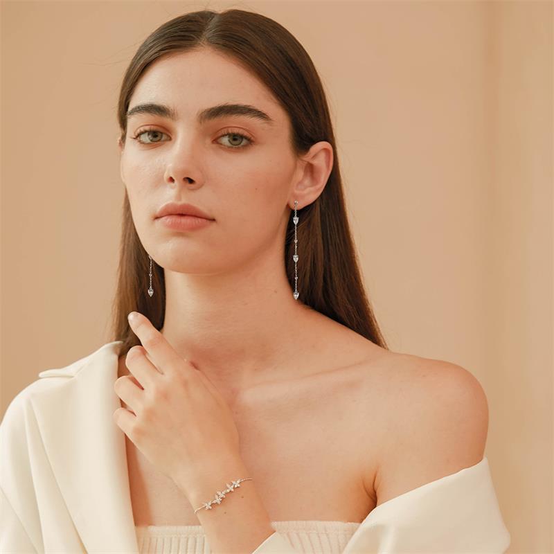 apmmonaco长款水滴耳坠925银时尚潮流耳饰女轻奢饰品送女友ae13749ox