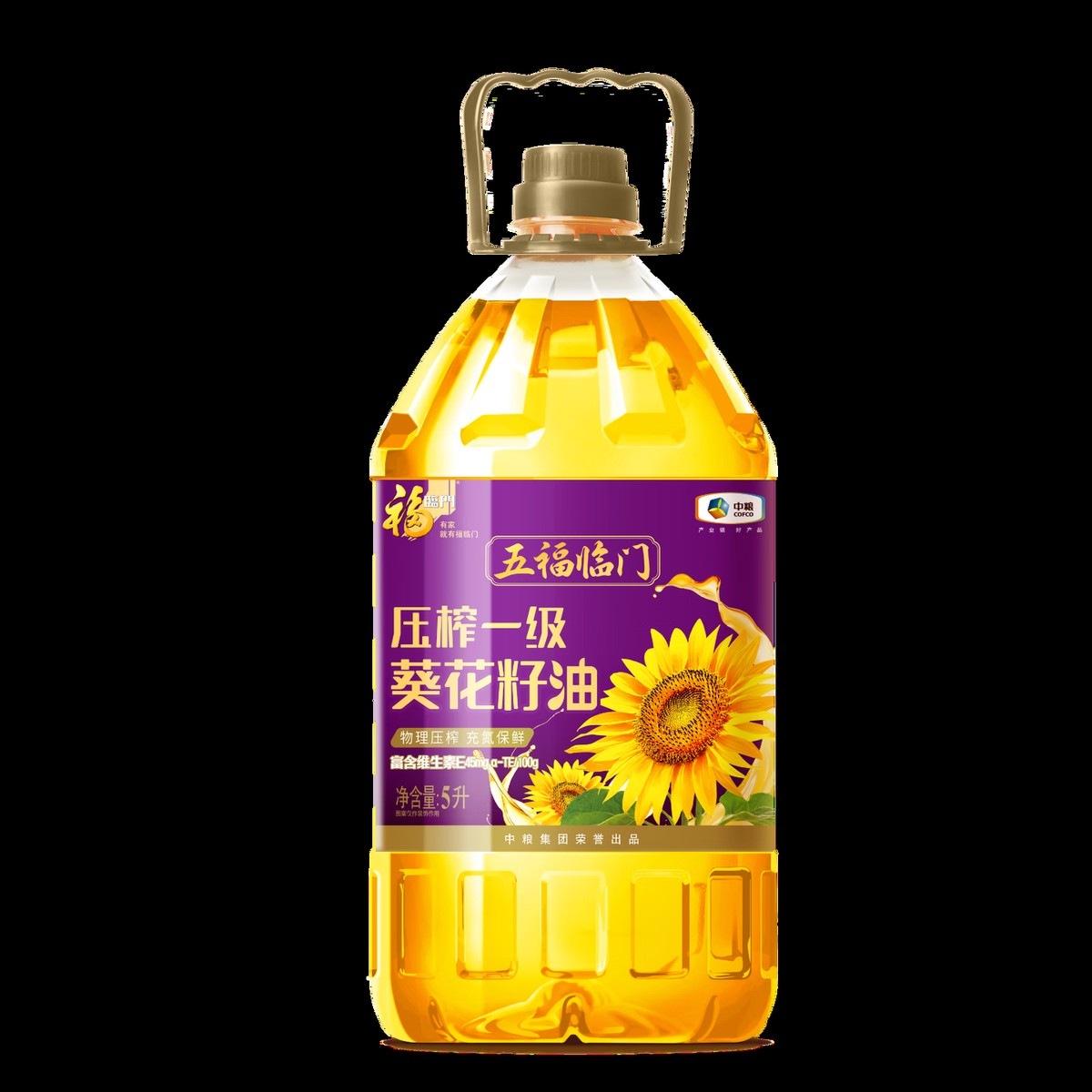 中粮 福临门 五福临门 优选一级葵花籽油 5L