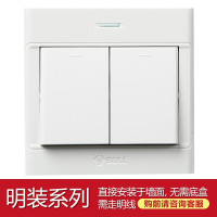 公牛（BULL）明装开关面板电源走明线 无需底盒 二开双控10只