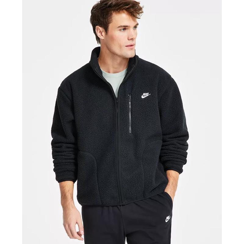 耐克(NIKE)男运动夹克保暖抓绒外套拉链胸袋侧袋时尚休闲耐穿