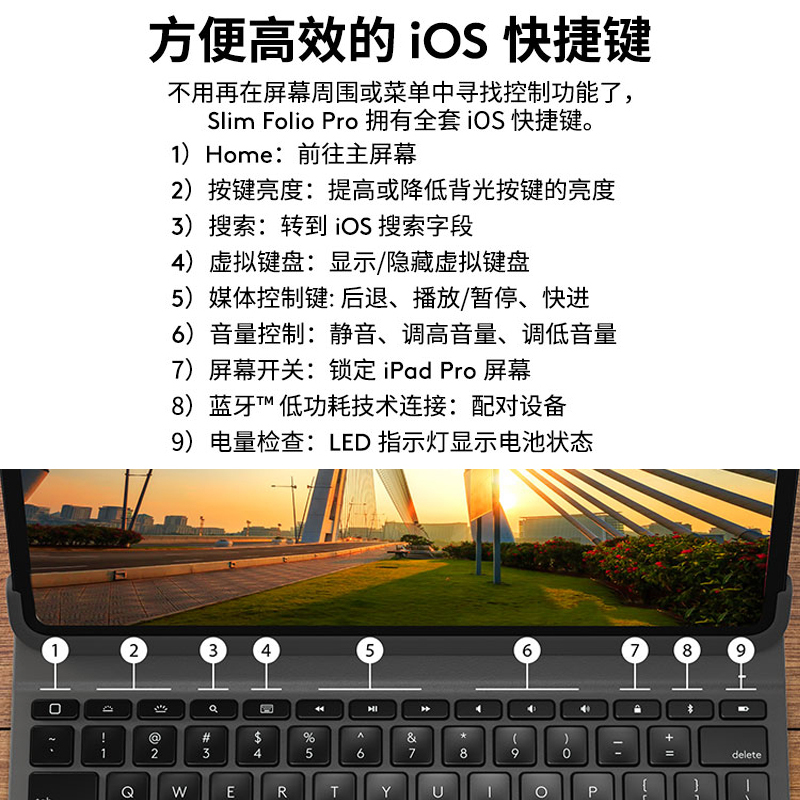 罗技(Logitech) ik1274 键盘套 Slim Folio Pro 12.9英寸