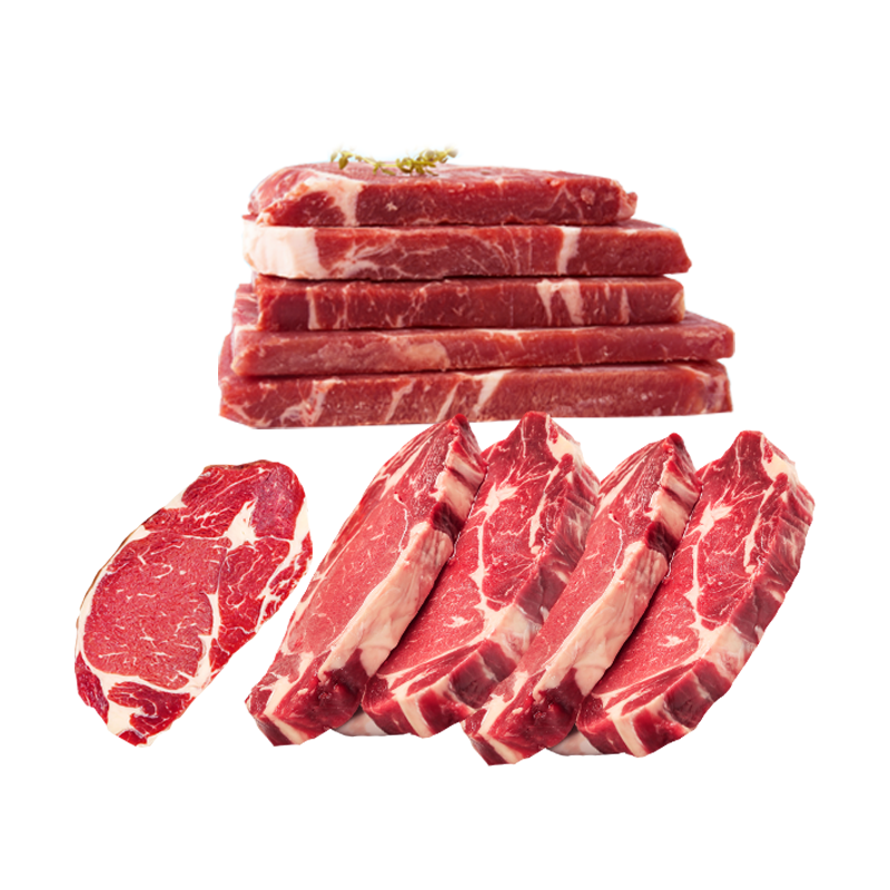 暖男厨房原肉 整切牛排生鲜 眼肉儿童牛排组合10片套装1300g