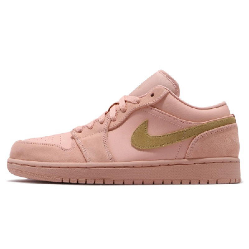 airjordan1low乔aj1粉麂皮金脚趾男低帮板鞋篮球鞋cj9216676