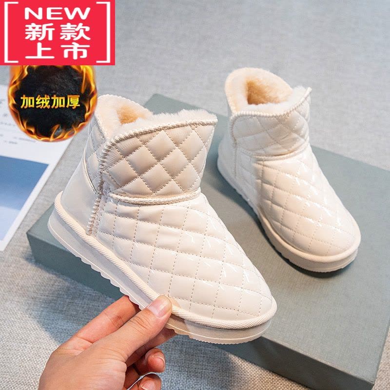 可莉允女童雪地靴冬季2022新款加绒加厚儿童靴子棉靴防水保暖中大童棉鞋图片