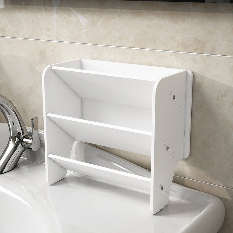 洗漱台收纳盒置物架多层落地化妆品浴室卫生间厕所牙刷置物架 三维工匠 308(2个套装+赠免钉胶)牙刷架/牙具座图片