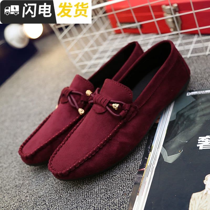 2022秋季新款豆豆鞋男士百搭个性社会小伙韩版潮流透气休闲皮鞋启如休闲鞋休闲鞋图片