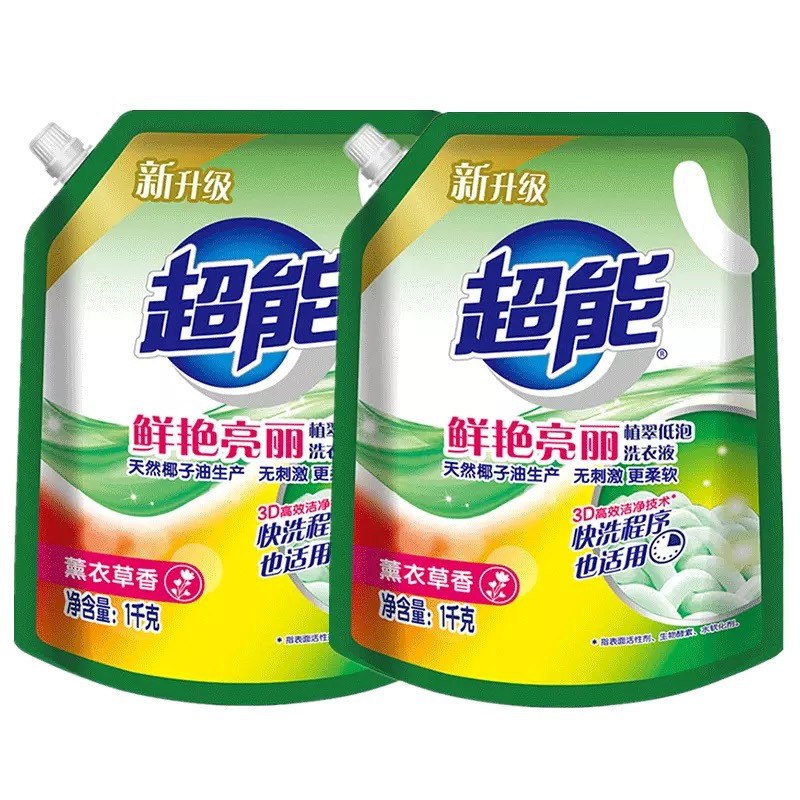 WQMD超能低泡植萃洗衣液补充装1kg*2袋