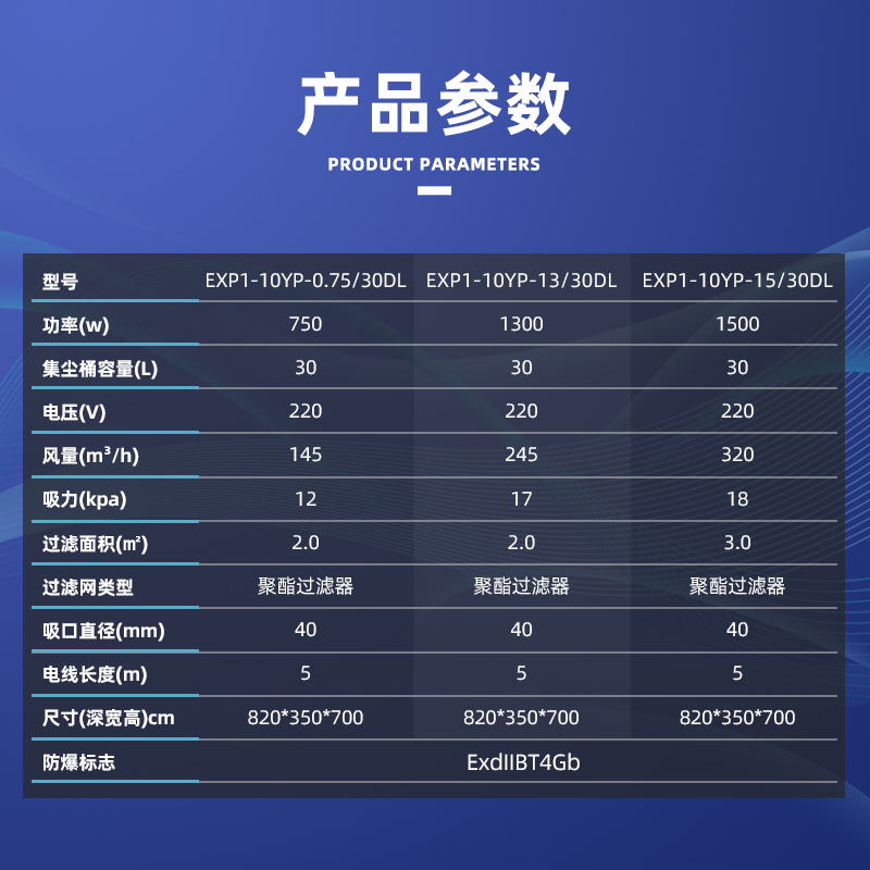 英鹏(GYPEX) EXP1-10YP-0.75/30DL 防爆吸尘器 30L 工业大功率大吸力750w 工厂车间高清大图