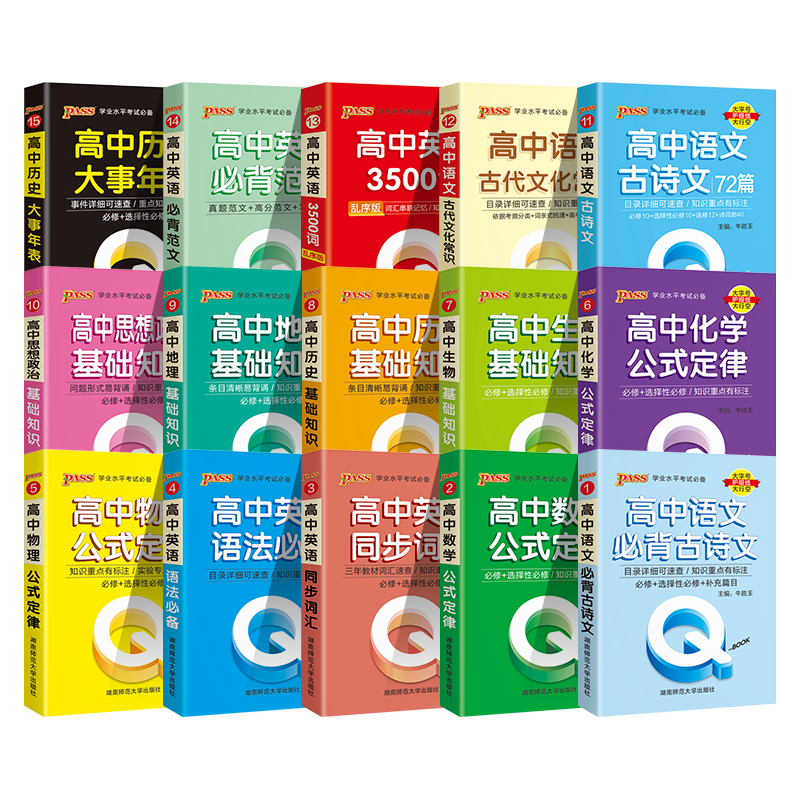 22版全套10本 高中通用 [正版]高中Qbook语文必背古诗文数学公式定律英语同步词汇语法物理化学生物历史地理政治迷你高清大图
