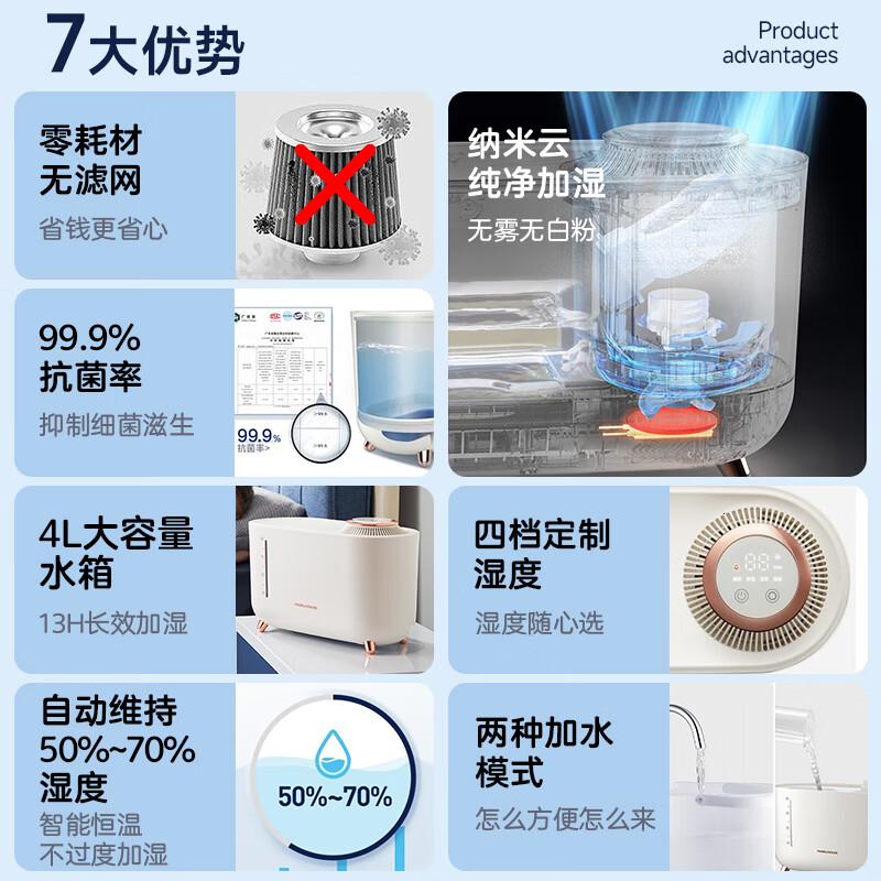 摩飞电器 无雾加湿器落地静柔音空气加湿器 MR2081 遥控升级版高清大图