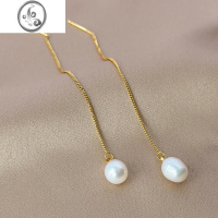 JiMi淡水珍珠耳饰女高级感气质925银银针耳坠2023年新款吊坠耳气 白色