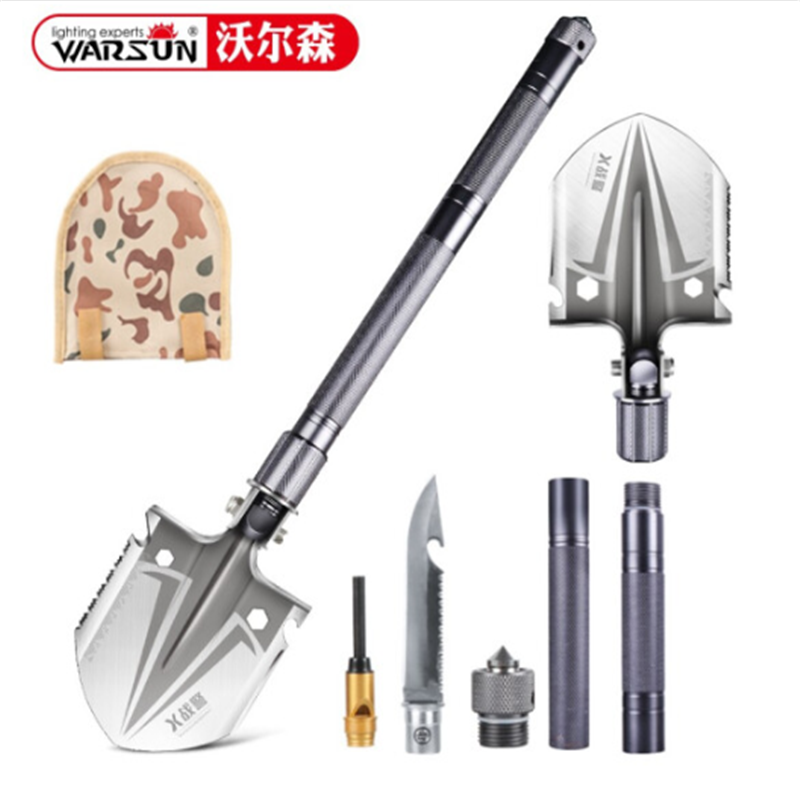 Warsun沃尔森 D22工兵铲多功能折叠户外锰钢用品军工铲子德国钓鱼小铁锹藏獒铲