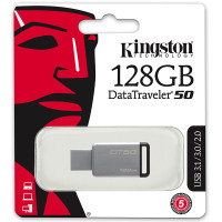 金士顿(Kingston)DT50 128GB USB3.1 金属U盘高速车载可定制优盘大容量128g闪存盘 黑色