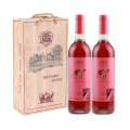 双支带礼品袋 新疆红酒峰菲小红驼桃红葡萄酒天山河谷半甜美酒