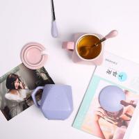杯子陶瓷创意水杯简约牛奶咖啡杯马克杯带盖勺个性早餐杯多色多款生活日用家庭清洁生活日用家居器皿水具/水杯