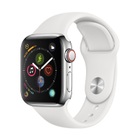 Apple Watch Series4 智能手表(GPS+蜂窝网络款 40毫米银色铝金属表壳 白色运动型表带)