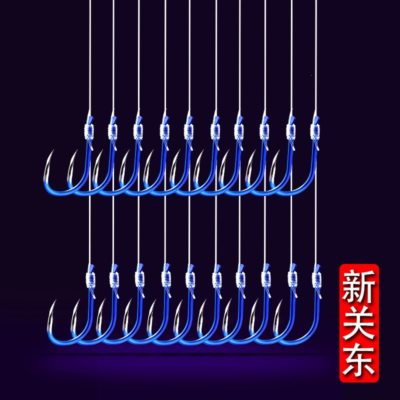 古达鱼钩绑好子线双钩成品套装钓鱼袖钩全套伊势尼伊豆金袖渔具鲫鱼钩