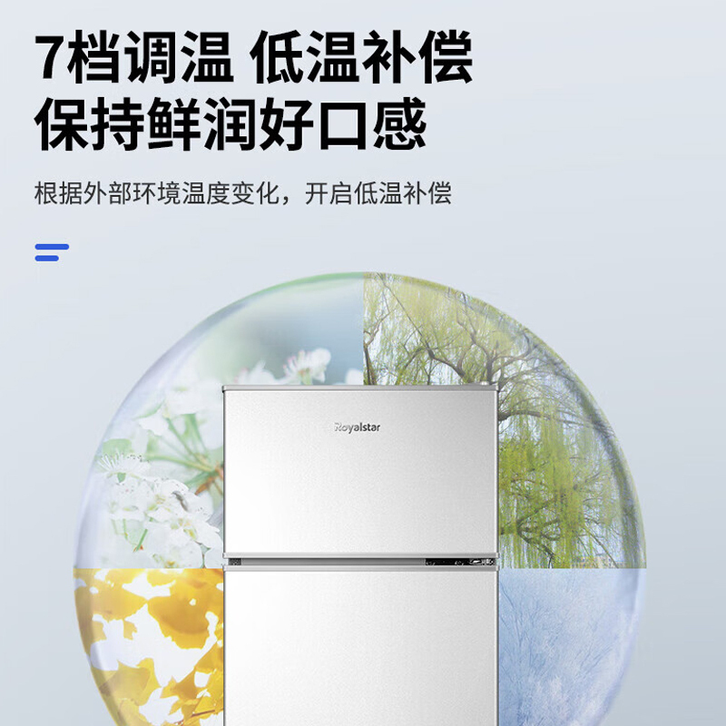 荣事达双门冰箱BCD-86A158银色 86升1级能效直冷机械控温锁冷保鲜高清大图