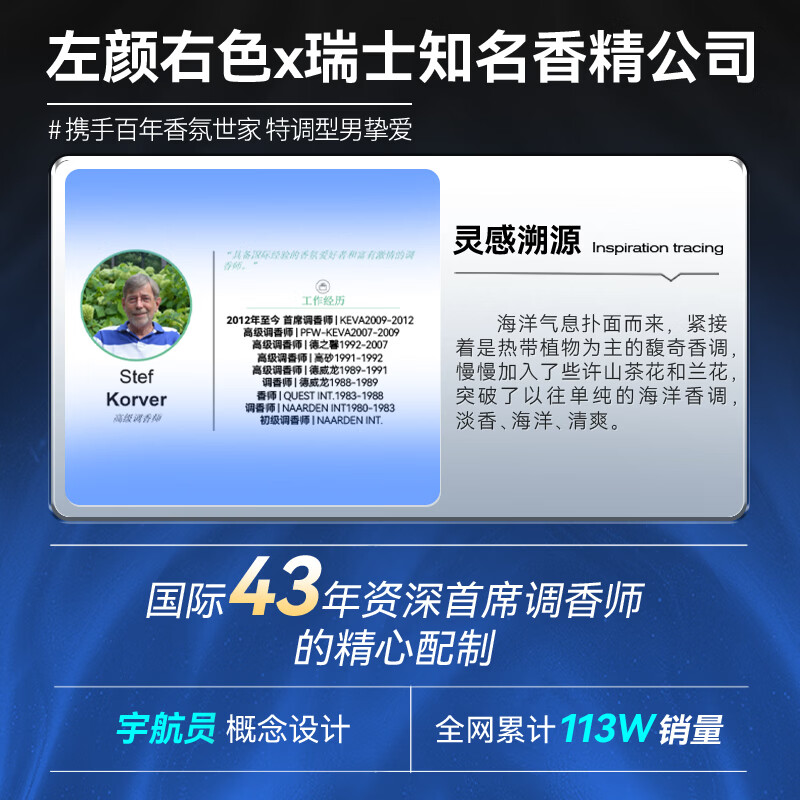 左颜右色 宇航员鎏金香水 50ml 蔚蓝#857(单位:瓶)高清大图