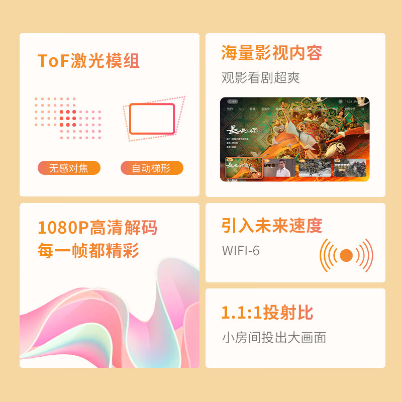 联想(Lenovo)小新100M云台投影仪家用高清大图