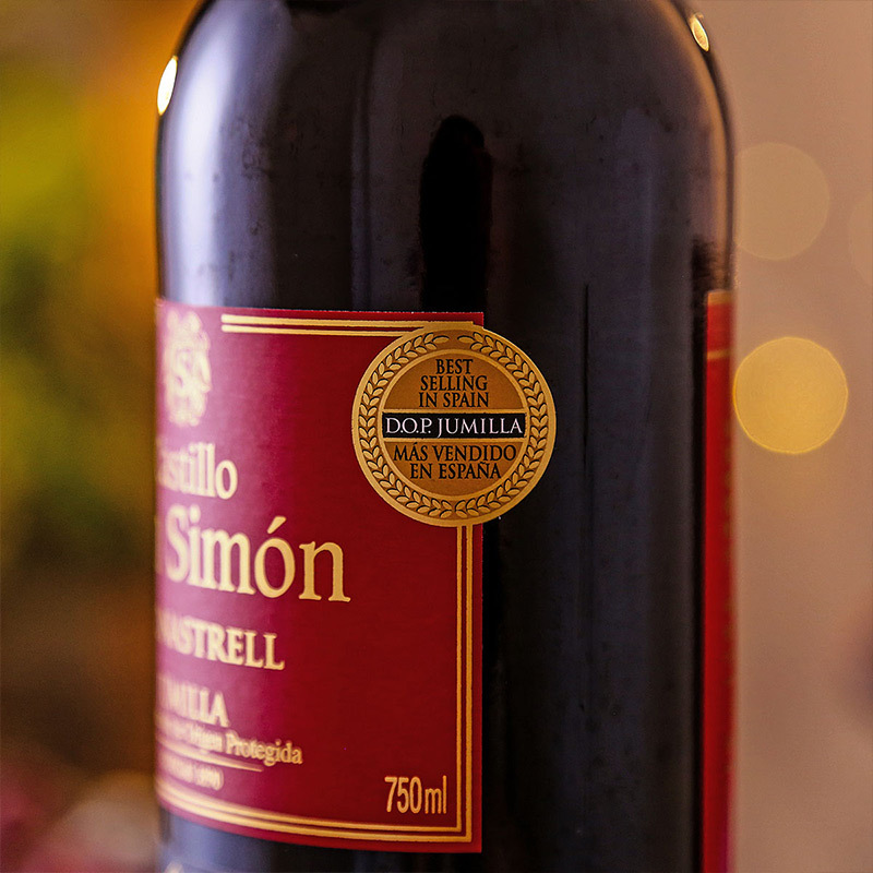 西班牙原瓶进口红酒sansimon丝慕干红葡萄酒烫金酒标750ml6
