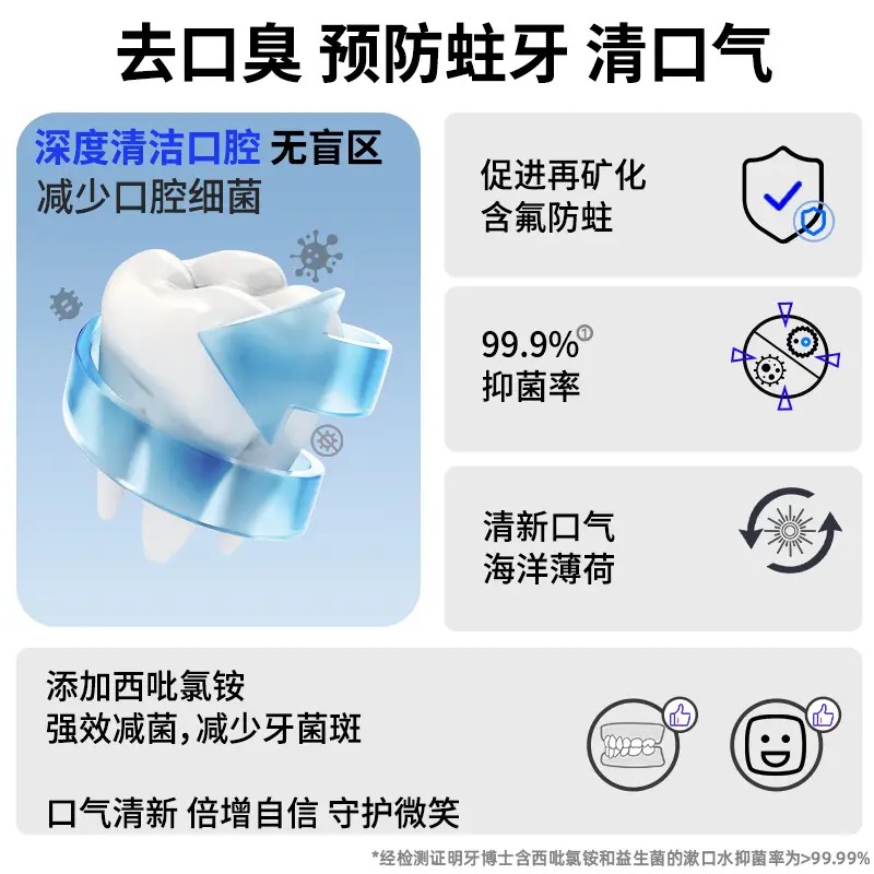 牙博士益生菌护龈漱口水300ml*2瓶高清大图