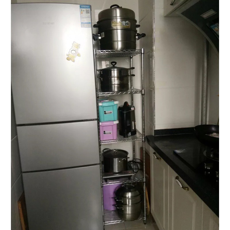 20/30/35cm可调节厨房夹缝收纳架金属落地锅架冰箱橱柜缝隙置物架收纳层架 三维工匠高清大图