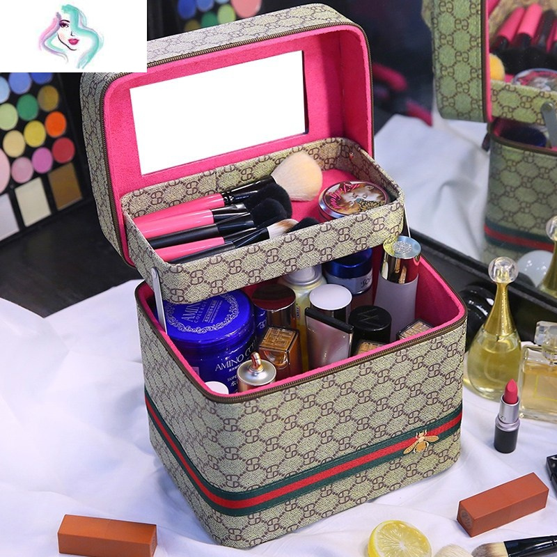 家用化妆箱收纳盒2018大号手提化妆包大容量化妆包