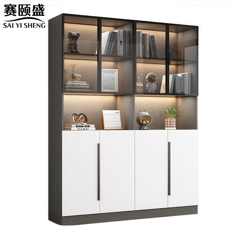 赛颐盛玻璃书柜140*32*200cm台图片