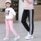 女童裤子春秋2019新款中大童宽松运动裤儿童休闲哈伦裤小学生裤子 黑色(春秋款不加绒) 110码(标准码建议身高110C