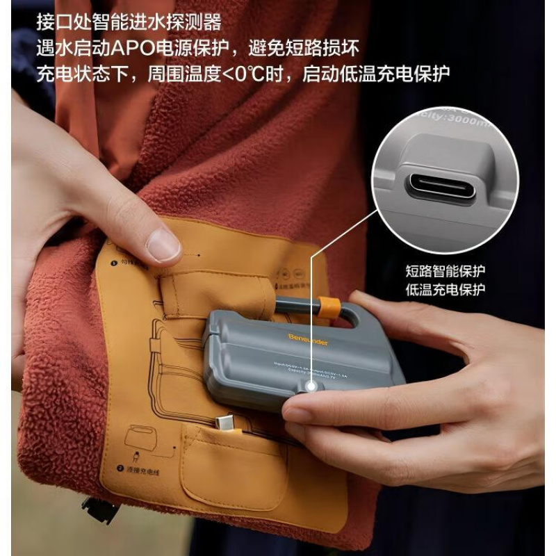 蕉下(beneunder)暖霁系列多功能智能发热围巾 桑葚红高清大图