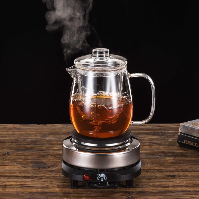 煮茶器煮茶壶玻璃家用烧水壶小型电热炉养生玻璃蒸煮电茶壶茶具 单壶
