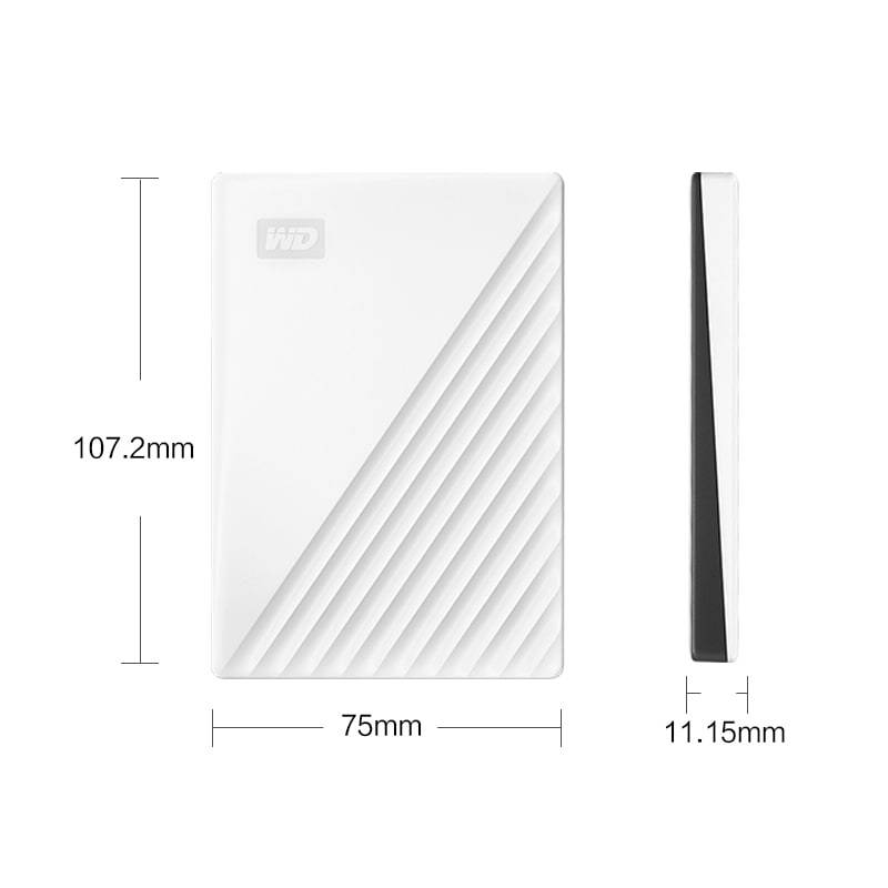 西部数据(WD)2TB USB3.0移动硬盘2t My Passport随行版 2.5英寸白色WDBYVG0020BWT
