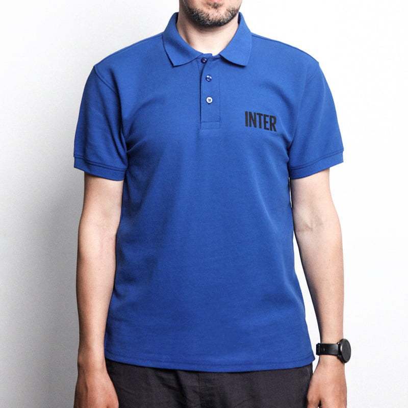 国际米兰足球俱乐部春夏纯棉polo衫蓝色短袖