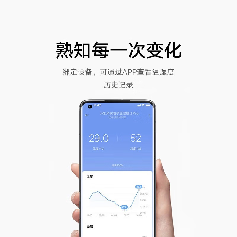 小米(mi)米家小米电子温湿度计Pro监测电子表蓝牙电子家用婴儿房室内智能高清大图