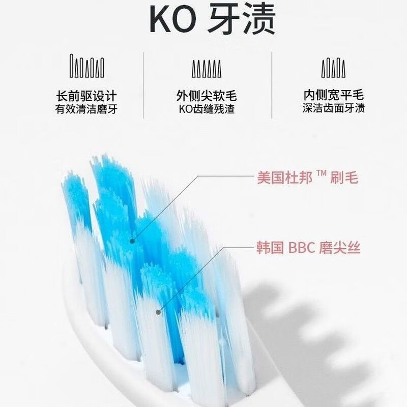 舒客saky-Pro声波电动牙刷N1新款(含4支刷头皓月白樱花粉情侣款软毛1支)高清大图
