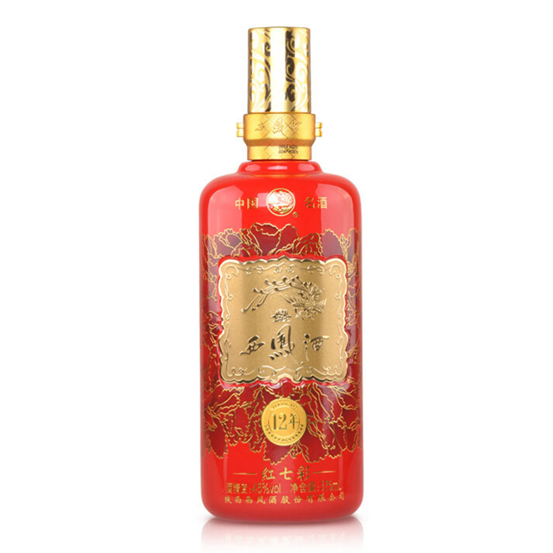 西凤 七彩系列(12年)45度375ml*6整箱装凤香型白酒(电商版)