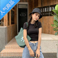 封后包包女包新款2021韩国狗牙包菜篮子托特包单肩大容量手提包女小包 绿色大号送内胆包+零钱包+小马