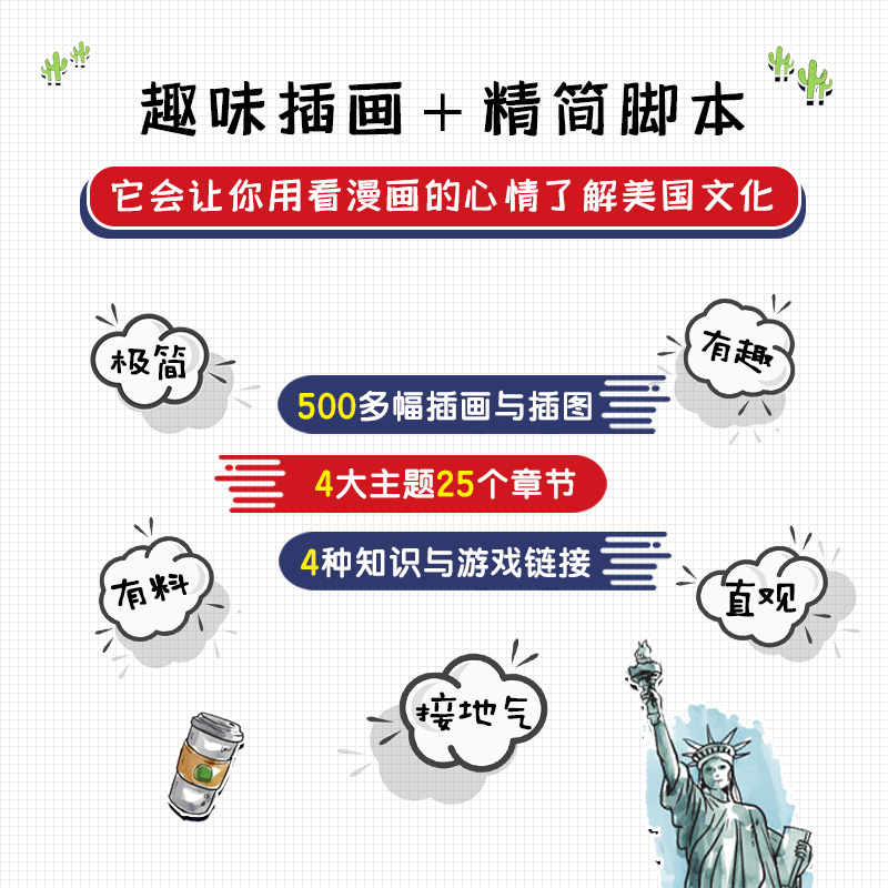 [正版]美国文化超图解 每天聊点美国文化 用看漫画的心情了解美国 美国人如何长大 霸道逆袭史 美式生活 文化与生活深度高清大图