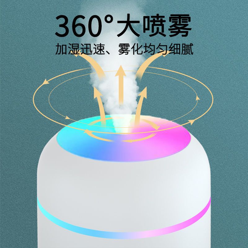 usb加湿器家用卧室小型迷你静音大雾容量空气学生喷雾车载香薰机 基础款[颜色款式随机] 套餐一:USB数据线+1根棉棒