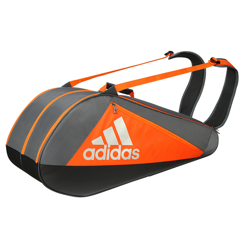 阿迪达斯 (adidas) WUCHT P5 男女网羽运动挎包 6支装羽毛球拍包 BG230211灰橙 均码
