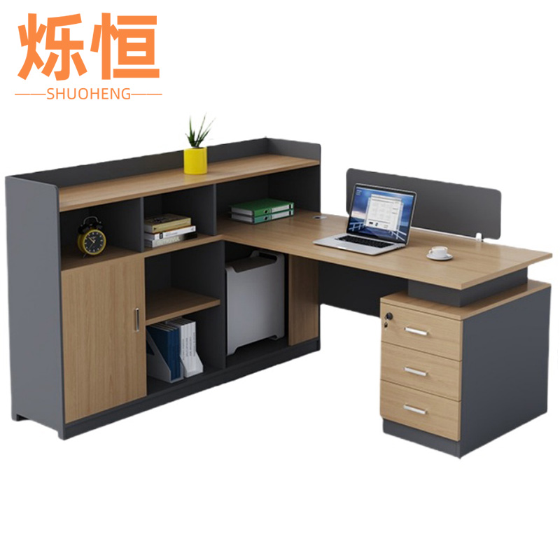 烁恒屏风办公桌150*140*110cm张高清大图