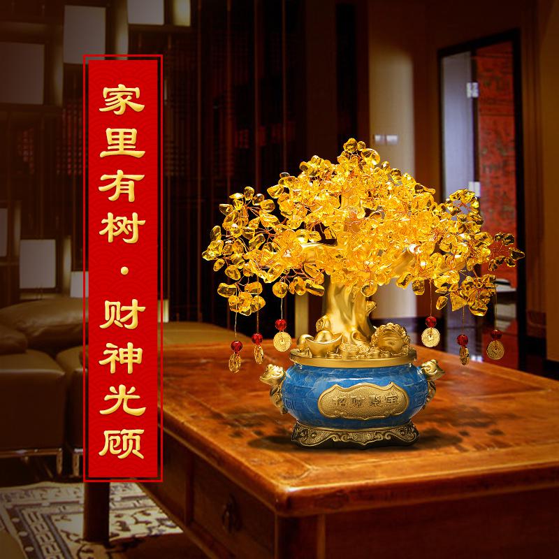 家柏饰(CORATED)水晶发财树摆件摇钱树办公室店铺酒柜装饰品开业礼品高清大图