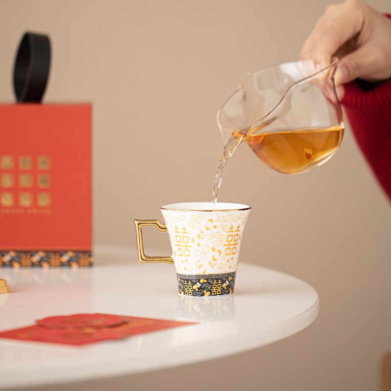 苏氏陶瓷(SUSHI CERAMICS)婚庆结婚伴手礼茶杯咖啡杯水杯双喜礼盒装