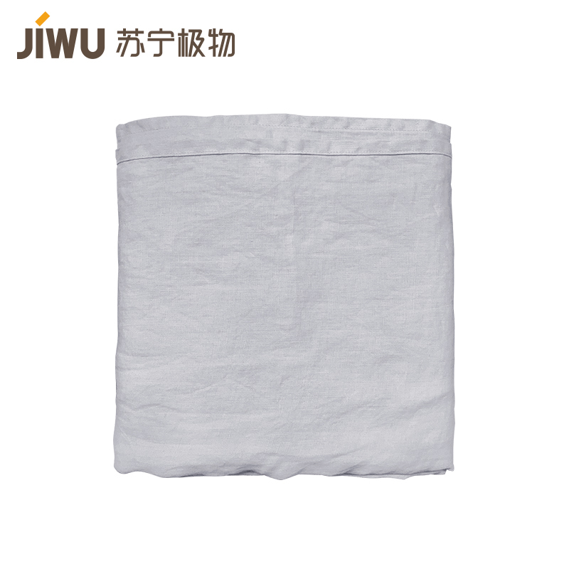 苏宁极物 麻韵家居 桌布 灰色纯麻材质围裙手套不带餐垫餐布家用野餐多用